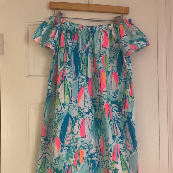 Lilly Marble Dress in Beach and Bae Print Small - Picture 2 of 3